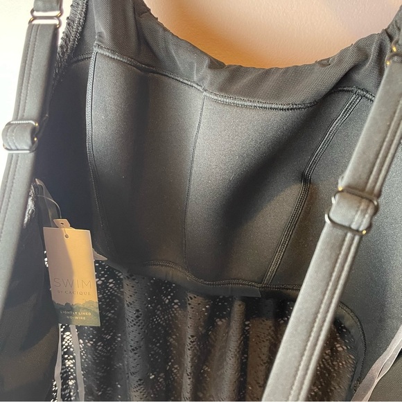 NWT Cacique No-Wire Blouson Crochet Swim Tankini Top 18 - Picture 8 of 13